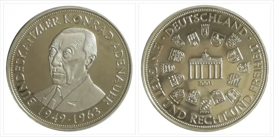 Германия. Медаль серии Einigkeit UND Recht UND Freiheit. Proof. Серебряная плакировка. 40 мм Краснодар