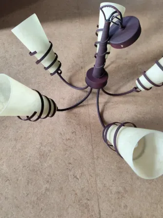 Люстра потолочная 5 плафонов + 2 настольные лампы в одном стиле Волгоград