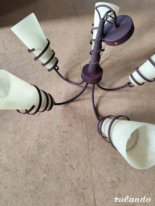 Люстра потолочная 5 плафонов + 2 настольные лампы в одном стиле Волгоград - изображение 2