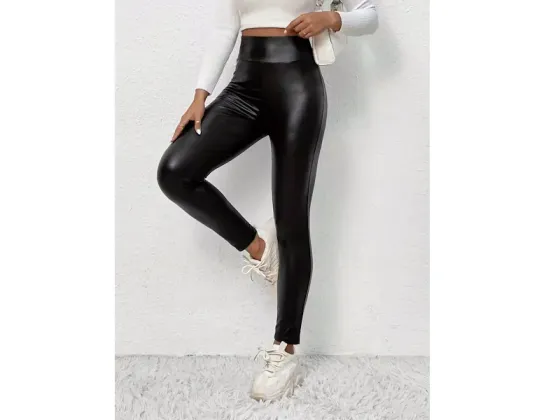 Тёплые женские леггинсы с начёсом из эко‑кожи Калининград