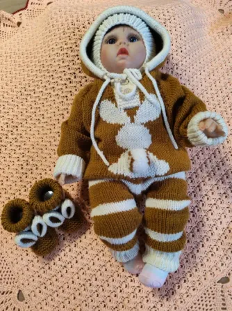 Костюм вязаный для новорожденного «Ушастик» 0-3 мес Москва