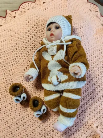 Костюм вязаный для новорожденного «Ушастик» 0-3 мес Москва