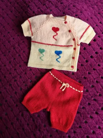 Вязаный комплект для малыша или малышки на возраст 3-6 мес. рост 68 см. Москва