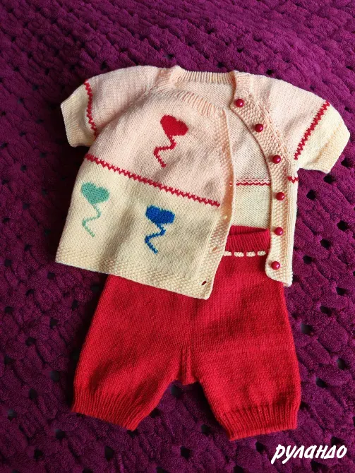 Вязаный комплект для малыша или малышки на возраст 3-6 мес. рост 68 см. Москва - изображение 3