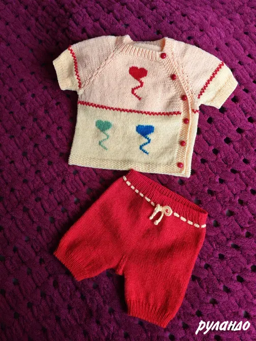 Вязаный комплект для малыша или малышки на возраст 3-6 мес. рост 68 см. Москва - изображение 2