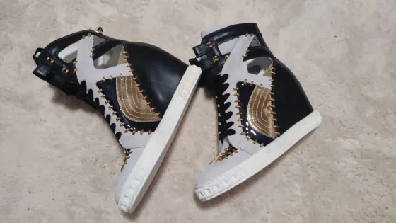 Ботильоны Италия, натуральная кожа и замша, скрытая танкетка, размер 39, новые Владивосток