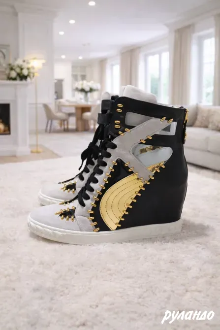 Ботильоны Италия, натуральная кожа и замша, скрытая танкетка, размер 39, новые Владивосток - изображение 2