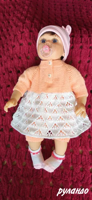 Вязаний костюм для малышки 3-6 Москва - изображение 1