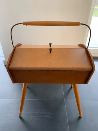 Антикварный деревянный короб для швейных принадлежностей 1950-х годов, винтаж Санкт-Петербург