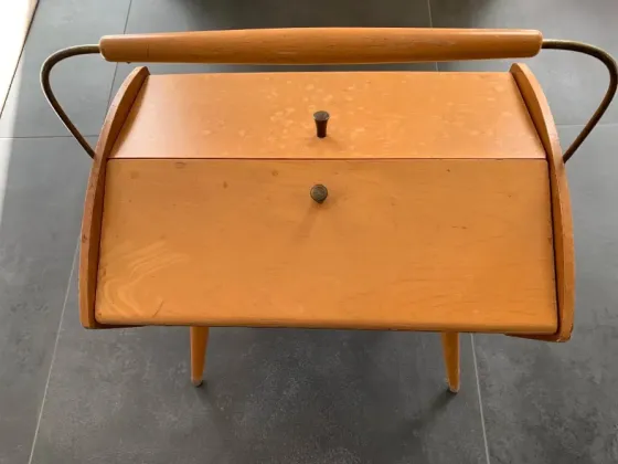 Антикварный деревянный короб для швейных принадлежностей 1950-х годов, винтаж Санкт-Петербург