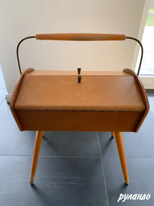 Антикварный деревянный короб для швейных принадлежностей 1950-х годов, винтаж Санкт-Петербург - изображение 2