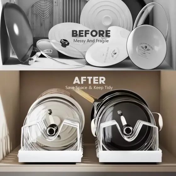Выдвижной кухонный органайзер для крышек, сковород, тарелок и кастрюль Москва
