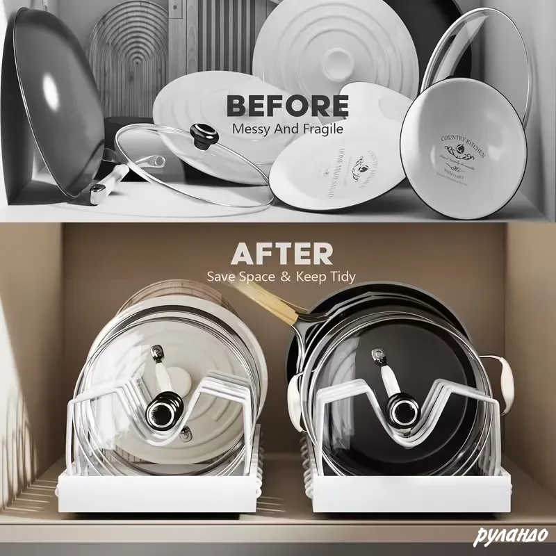 Выдвижной кухонный органайзер для крышек, сковород, тарелок и кастрюль Москва - изображение 3