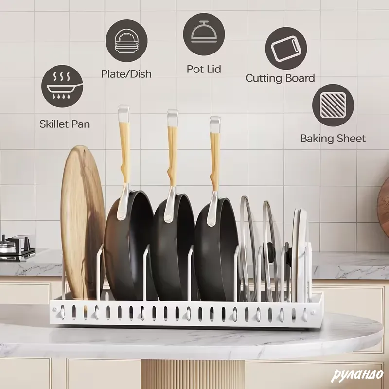 Выдвижной кухонный органайзер для крышек, сковород, тарелок и кастрюль Москва - изображение 2