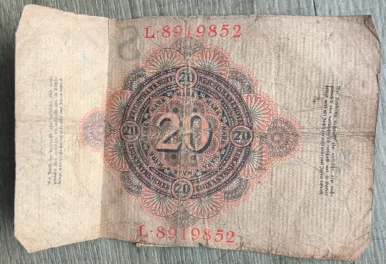 Германия 20 марок 1914, 20 Reichsmark, Deutsches Reich Калининград