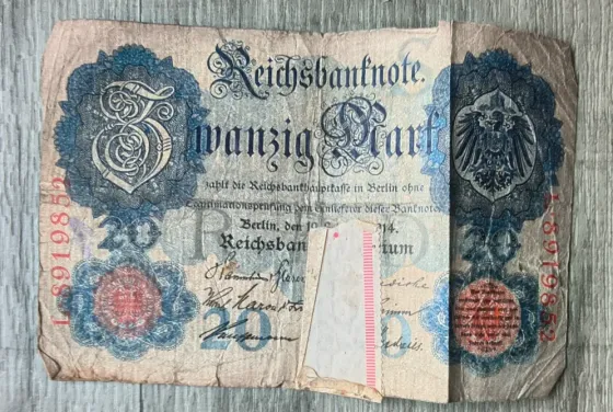 Германия 20 марок 1914, 20 Reichsmark, Deutsches Reich Калининград