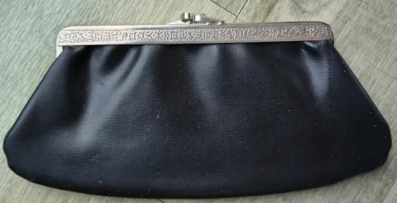 Старинный женский кошелёк из Германии, винтажный, чёрный Калининград