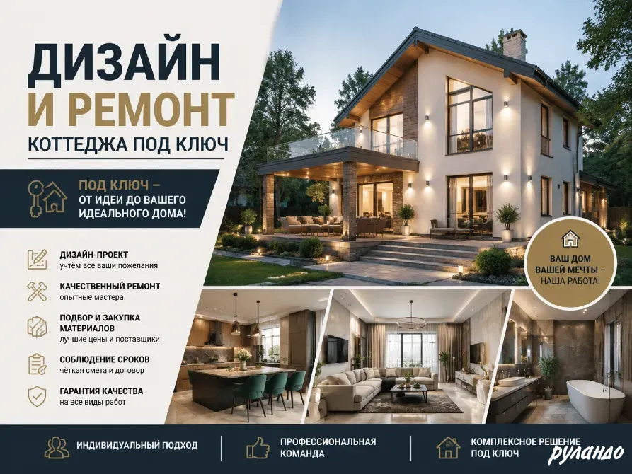 Дизайн и ремонт коттеджа под ключ Санкт-Петербург - изображение 1