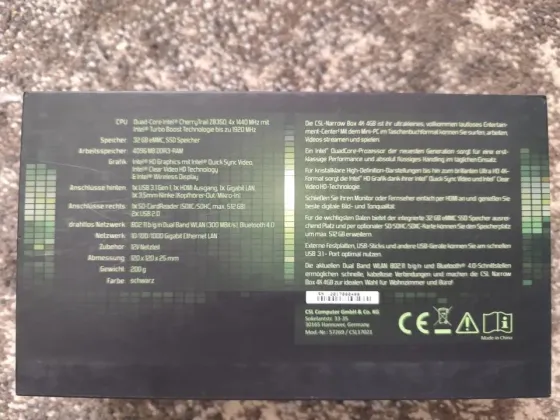 Mini-PC Csl Narrow Box – Windows 10 Home, почти новый Москва