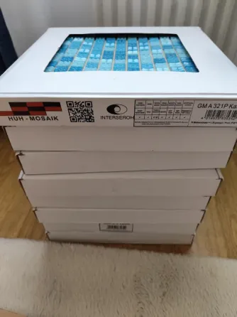 Мозаика стеклянная HUH-Mosaik GMA 321P Германия, голубая Москва