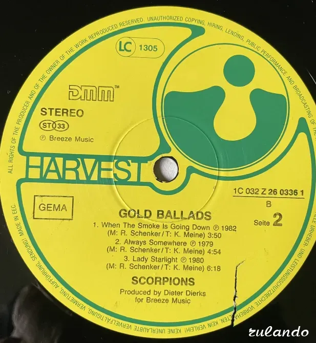 Виниловая пластинка Scorpions – Gold Ballads Севастополь - изображение 6